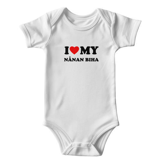 I (heart) My Nånan Biha Baby Bodysuit