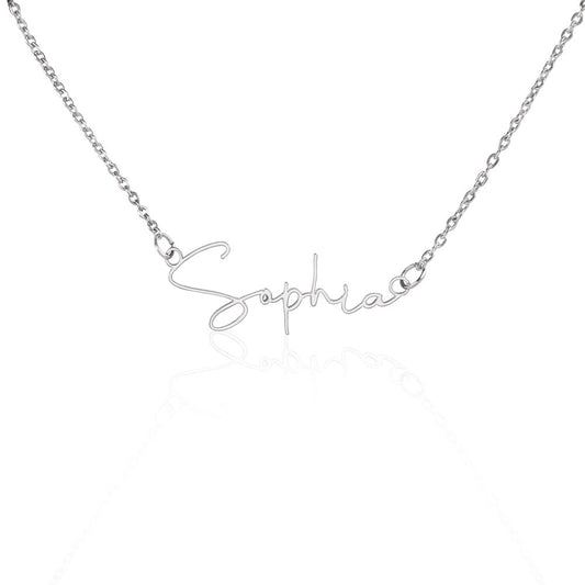 Custom Nameplate Necklace - Signature font